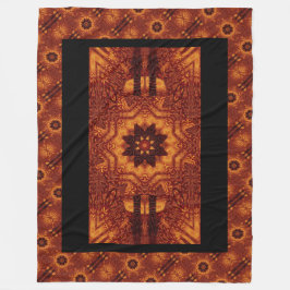 Svart och Guld Wildblommor 1 Fleecefilt