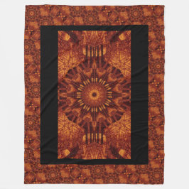 Svart och Guld Wildblommor 20 Fleecefilt