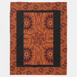 Svart och Guld Wildblommor 22 Fleecefilt