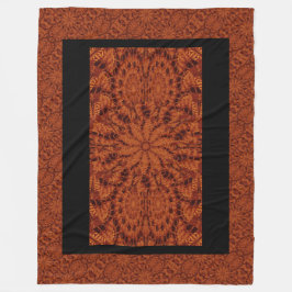 Svart och Guld Wildblommor 23 Fleecefilt