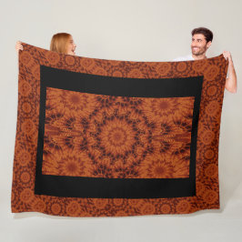 Svart och Guld Wildblommor 25 Fleecefilt