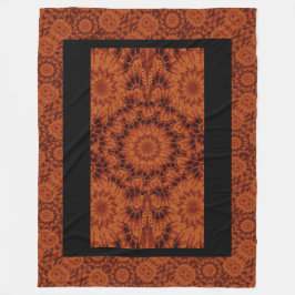 Svart och Guld Wildblommor 25 Fleecefilt