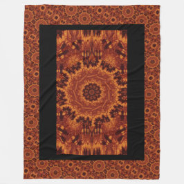 Svart och Guld Wildblommor 27 Fleecefilt