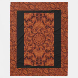 Svart och Guld Wildblommor 28 Fleecefilt