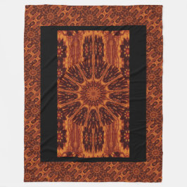 Svart och Guld Wildblommor 30 Fleecefilt