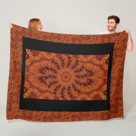 Svart och Guld Wildblommor 4 Fleecefilt