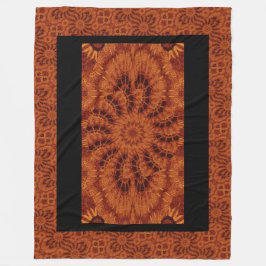 Svart och Guld Wildblommor 4 Fleecefilt