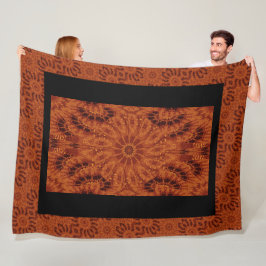 Svart och Guld Wildblommor 6 Fleecefilt