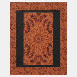 Svart och Guld Wildblommor 6 Fleecefilt