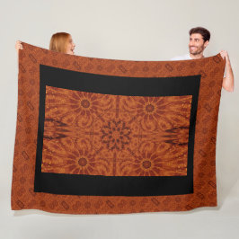 Svart och Guld Wildblommor 7 Fleecefilt