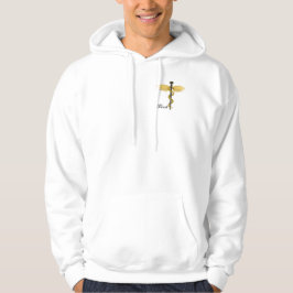 Svart och Guld Winged-personal Sweatshirt Med Luva
