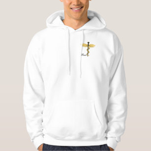 Svart och Guld Winged-personal Sweatshirt Med Luva