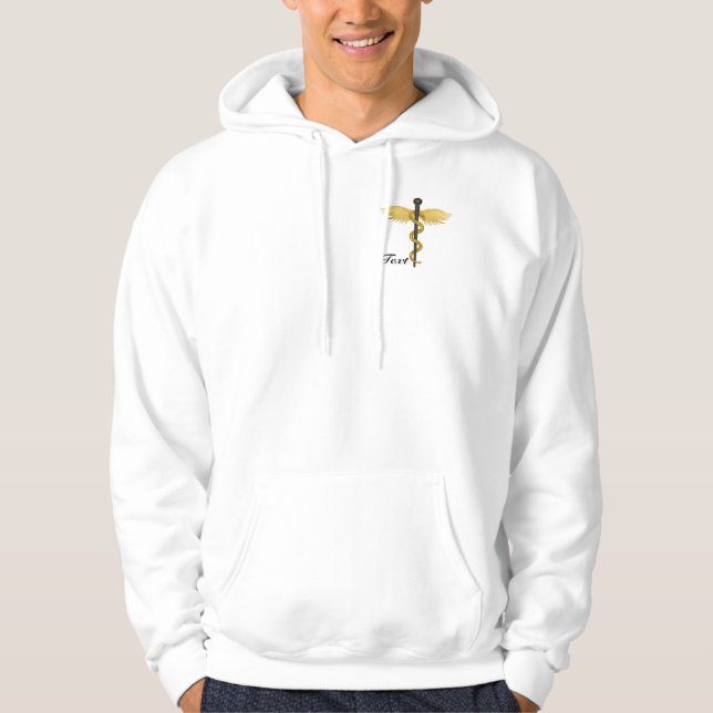 Svart och Guld Winged-personal Sweatshirt Med Luva (Framsida)