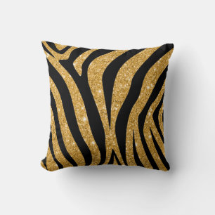 Svart och Guld Zebra Pillows, Zebra tryck Decor Kudde