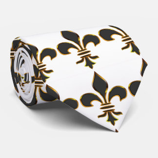 Svart och guldFleur-de-lis Tie Slips