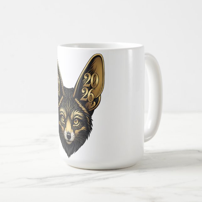 Svart och guldkonst, estetik 2026 kaffemugg (Framsida höger)