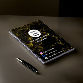 Svart och guldmarmor anteckningsbok