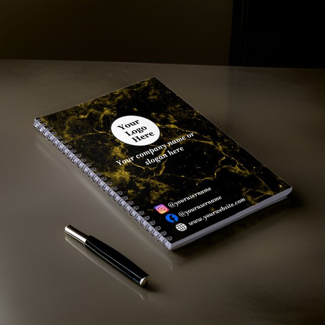 Svart och guldmarmor  anteckningsbok (Skapare uppladdad)