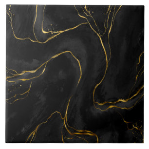 Svart och guldmarmor av keramiskt plattor struktur kakelplatta