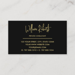 Svart och guldmonogram | Elegant initialskrift Visitkort