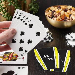 Svart och Gult Art Deco-design, monogrammad Casinokort