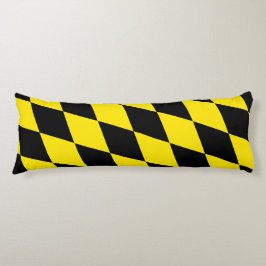 Svart och Gult Bavaria Diamond Flagga Mönster Kroppskudde