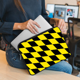 Svart och Gult Bavaria Diamond Flagga Mönster Laptop Fodral