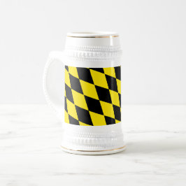 Svart och Gult Bavaria Diamond Flagga Mönster Sejdel