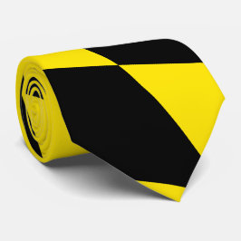 Svart och Gult Bavaria Diamond Flagga Mönster Slips