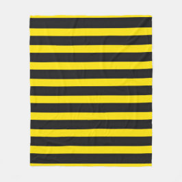 Svart och gult Bi-Inspirerat randmönster Fleecefilt