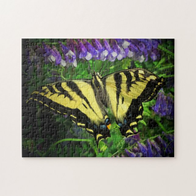 Svart och Gult Butterfly Pussel (Horisontell)