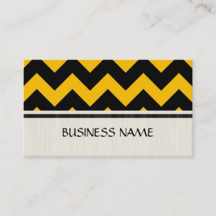 Svart och Gult Chevron Zigzag Mönster Visitkort