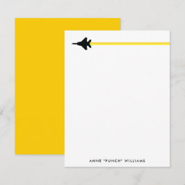 Svart och Gult F-15 Personal Stationery Anteckningskort