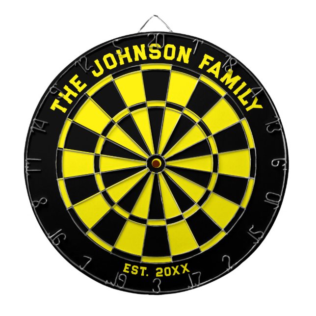 Svart och Gult-familj, Dartboard med Darts Darttavla (Framsidan)
