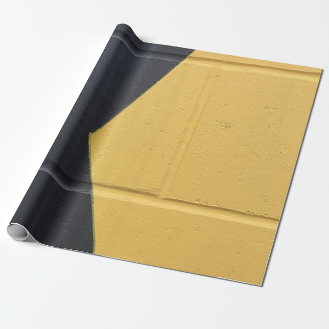 Svart- och gult-färgvägg presentpapper (Utrullad)