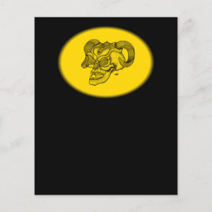 Svart och Gult för Skull Djävulen Head Flygblad