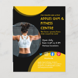 Svart och gult Fotogymmet personlig tränare F Flygblad