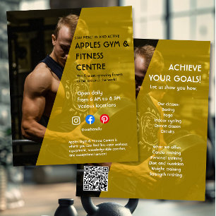 Svart och gult Fotogymmet personlig tränare Fl Flygblad