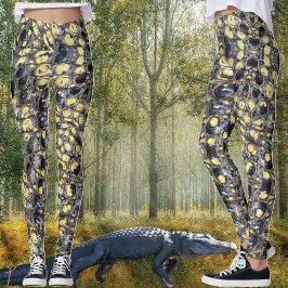 Svart och Gult-’Gator Skin’ Leggings’ Leggings