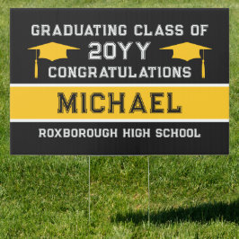 Svart och Gult Guld School Färg Studenten