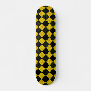 Svart och gult i mönster mini skateboard bräda 18,5 cm