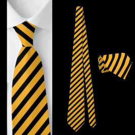 Svart och Gult, kantad Abstrakt Mönster Neck Tie Slips