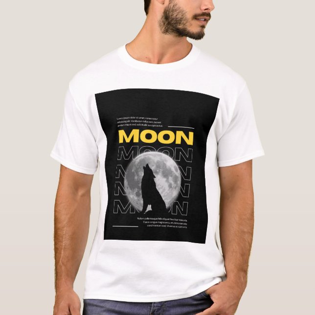 Svart och Gult mörk måne t-shirt (Framsida)