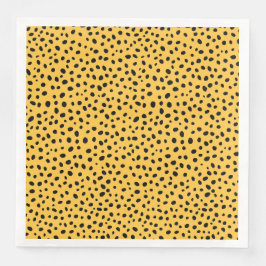 Svart och Gult, ojämnt, punktgrafik Pappersservett