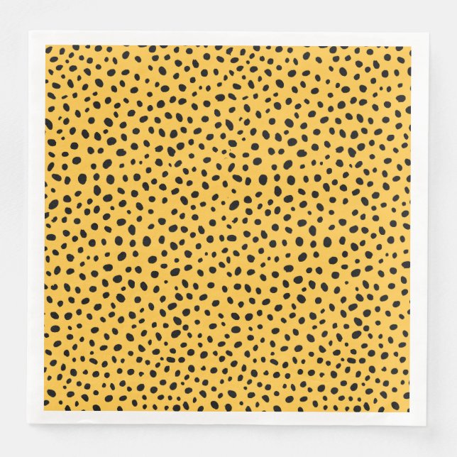 Svart och Gult, ojämnt, punktgrafik Pappersservett (Framsida)