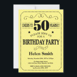 Svart och Gult på 50:e födelsedag Inbjudningar<br><div class="desc">50:e födelsedagsinbjudan Svart och Gult-typografi. Svart och Gult - bakgrund. Vuxen Birthday. Male Manar eller Women Birthday. Kids Boy eller Girl Dam Tonåring Teenage Bday Inbjudan. 13:e 15:e 16:e 18:e 20:e 30:e 40:e 60:e 70:e 80:e 90:e 100:e. Vilken ålder som helst. Om du vill göra ytterligare anpassningar klickar du på...</div>