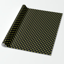 Svart och Gult Polka dots Presentpapper