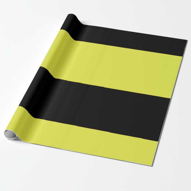 Svart och Gult Rand Presentpapper (Utrullad)