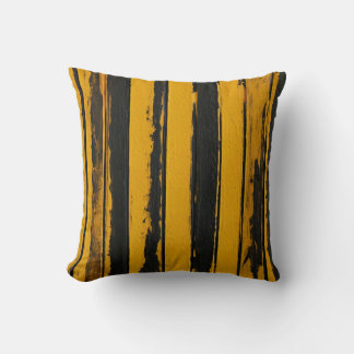 Svart och Gult Retro Oil Stripe Mönster Kudde