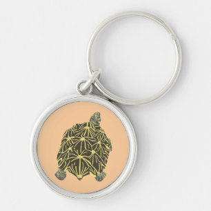 Svart och Gult Star Tortoise Nyckelring